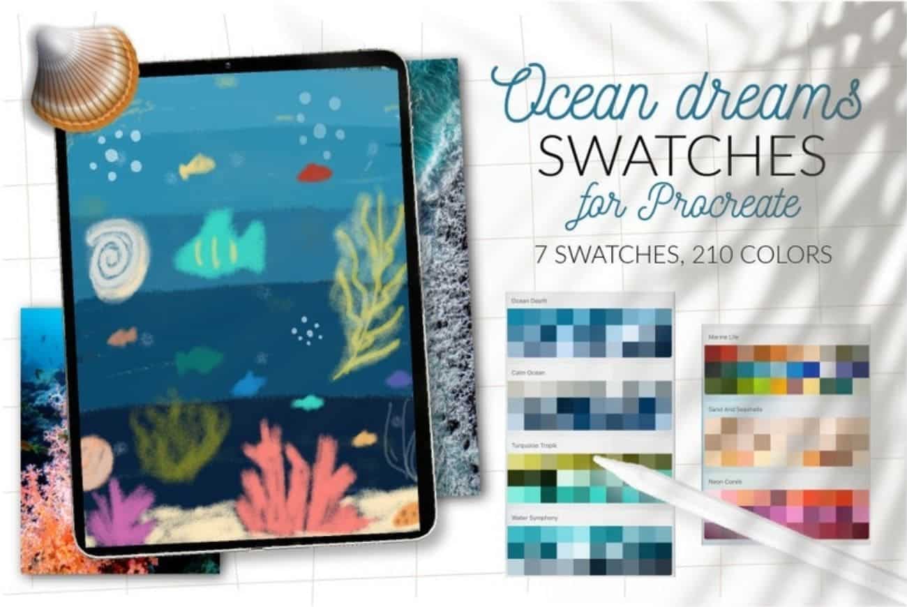Sea Color Swatches for Procreate