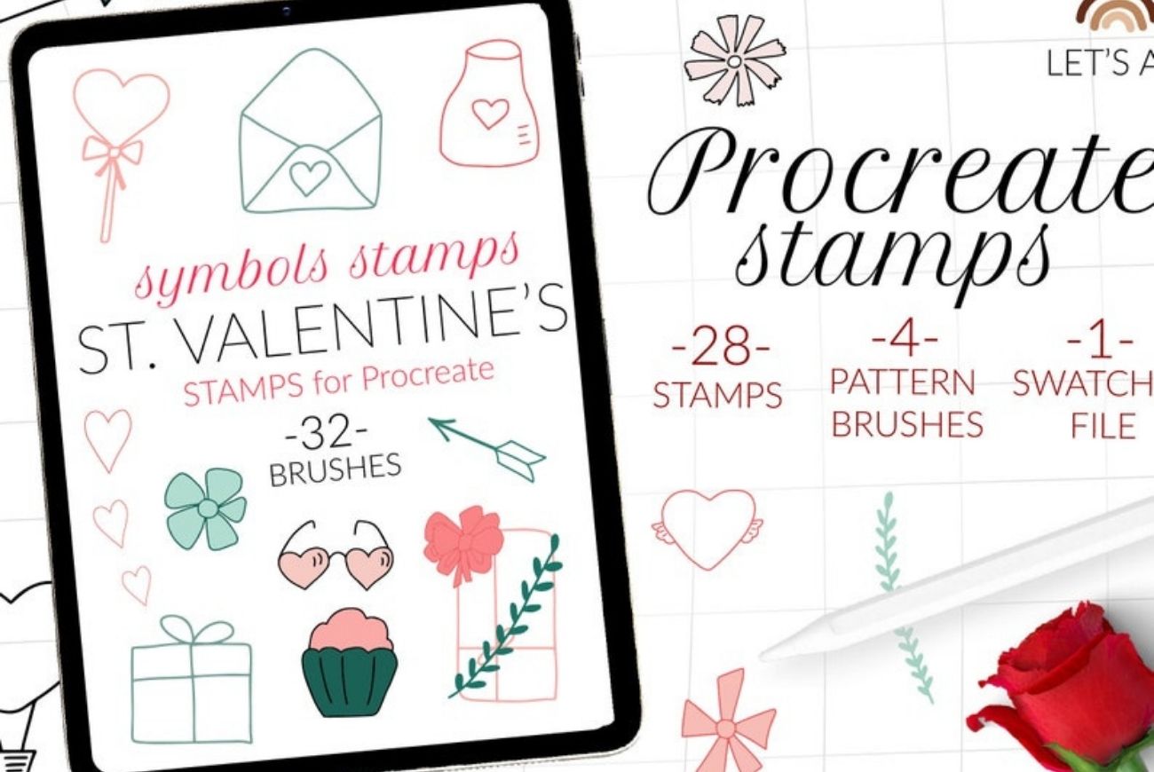 Valentine Day Procreate Stamp Brushes