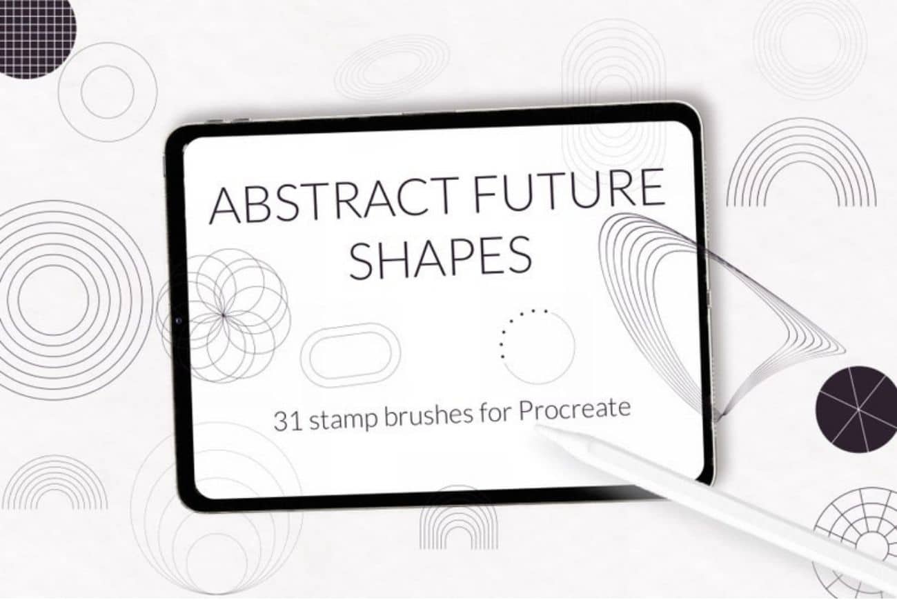 Procreate Retro Abstract Shapes Stamp Brushes