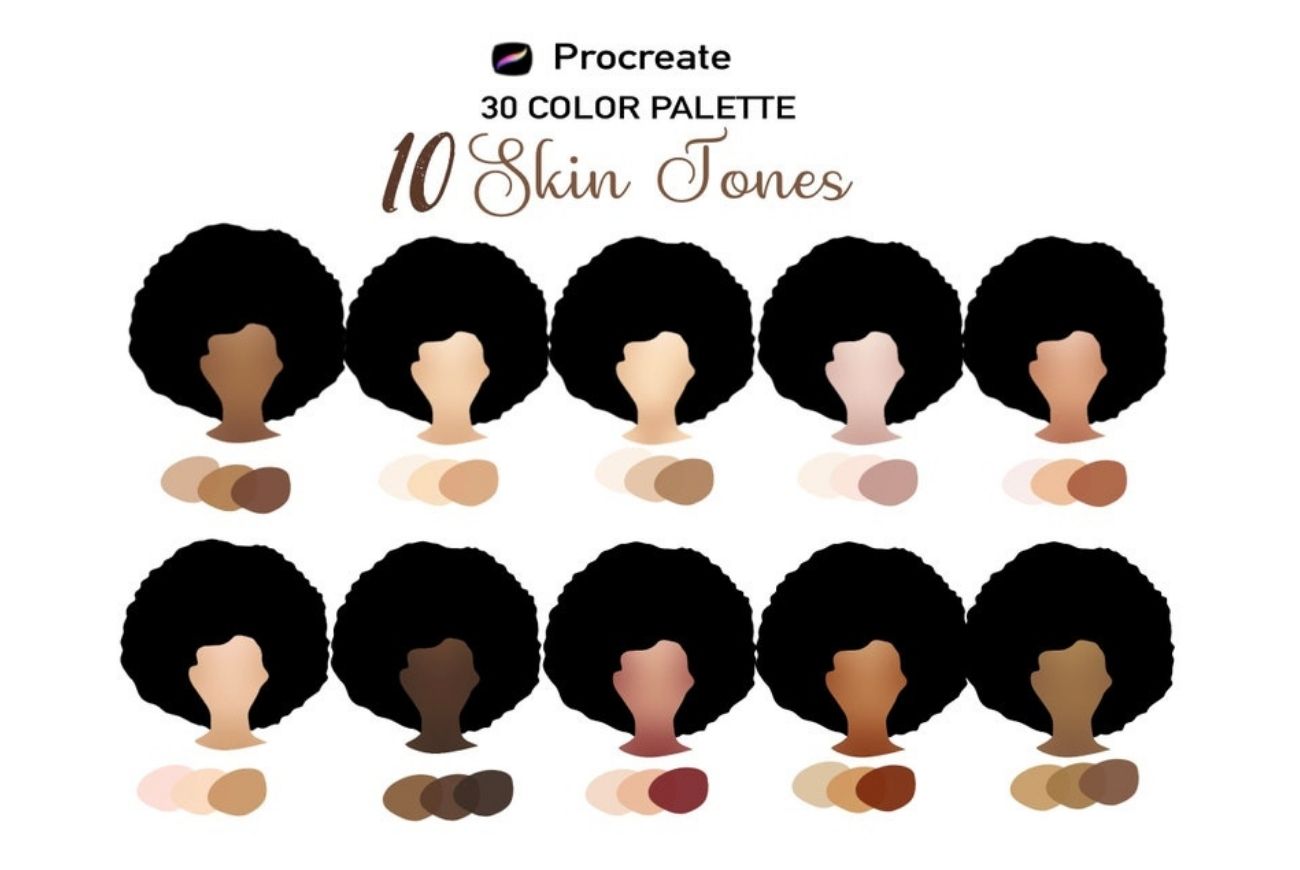 10 Skin Tones Palette
