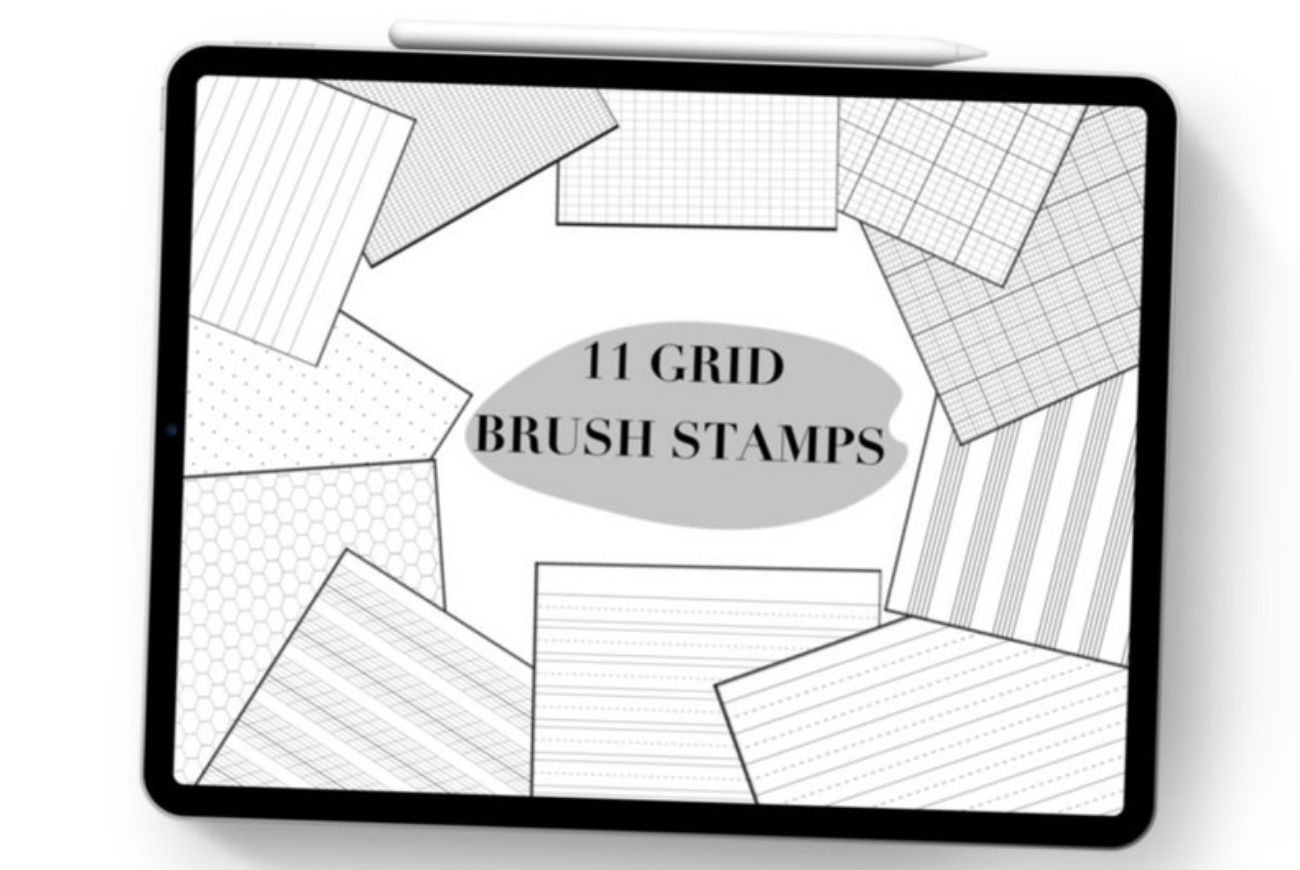 Procreate Planner Grid Stamp Brushes