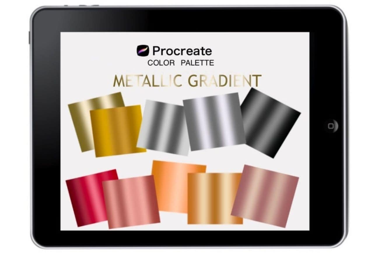 Procreate Metallic Gradients 30 Color Palette