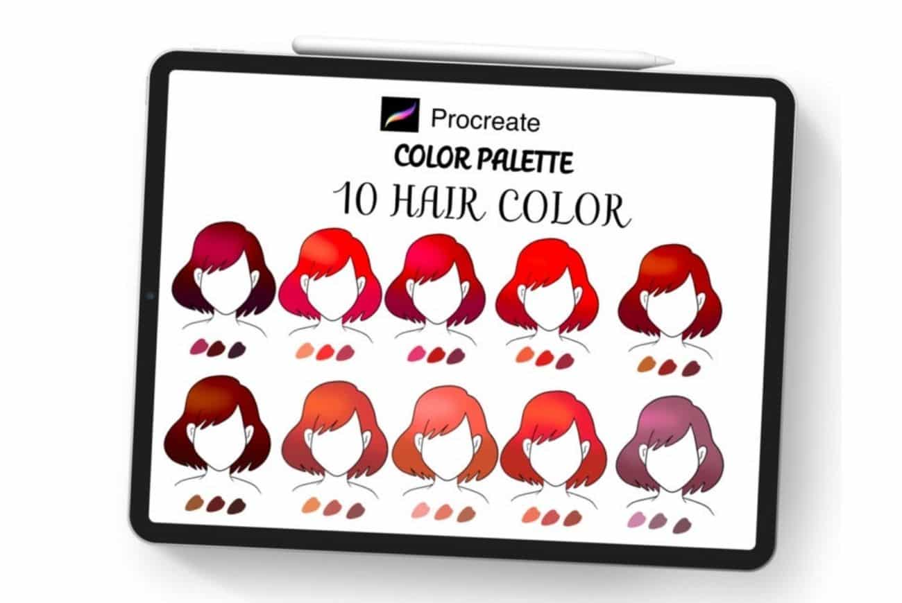 Procreate Hair Tones Color Palette