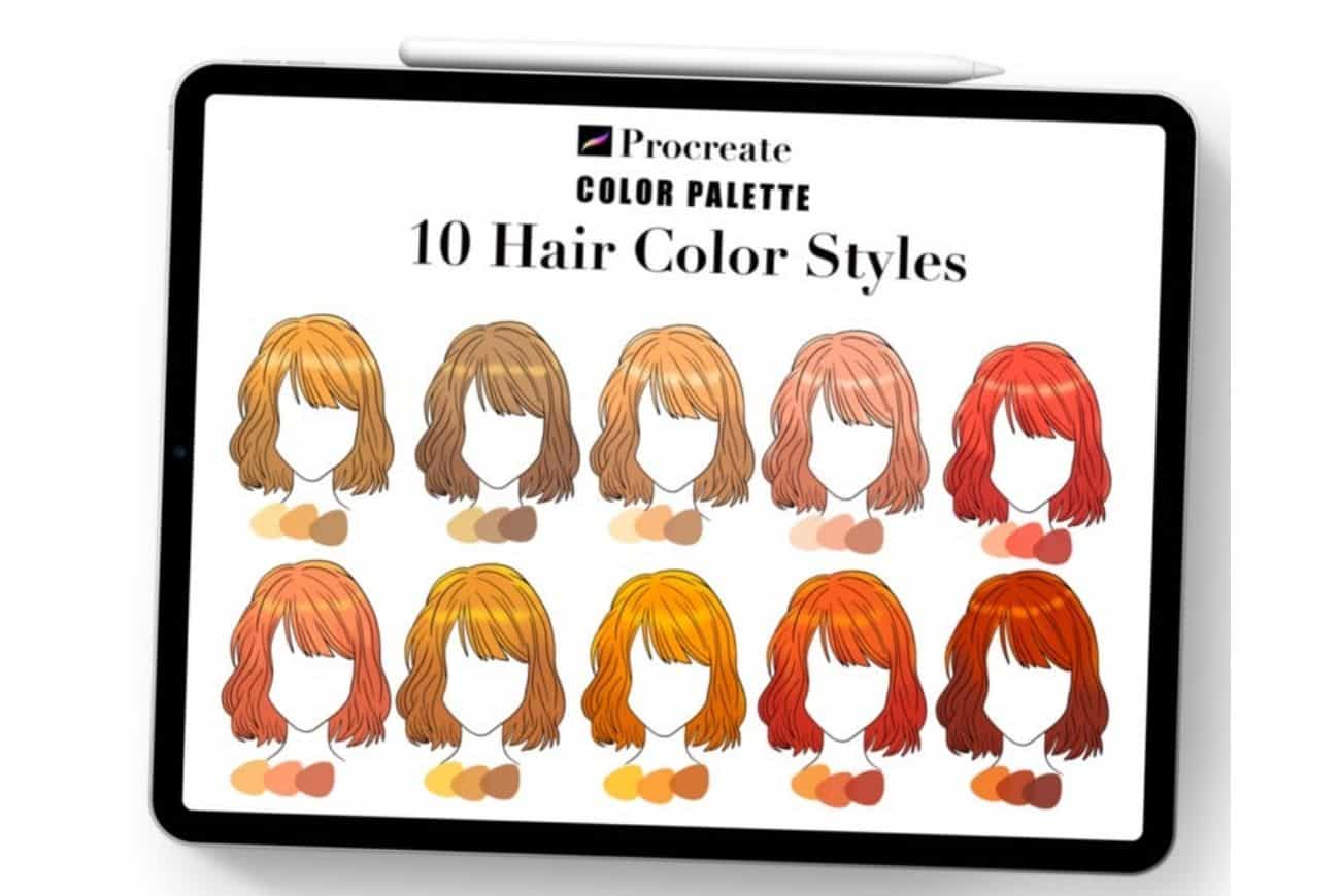 Procreate Blonde Hair Color Palette