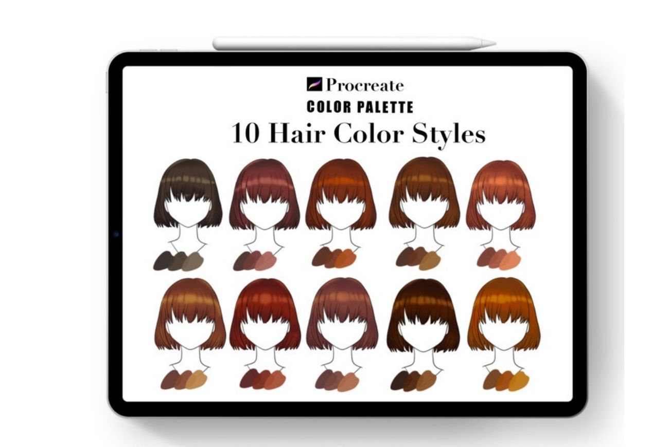 Procreate Brown Hair Color Palette