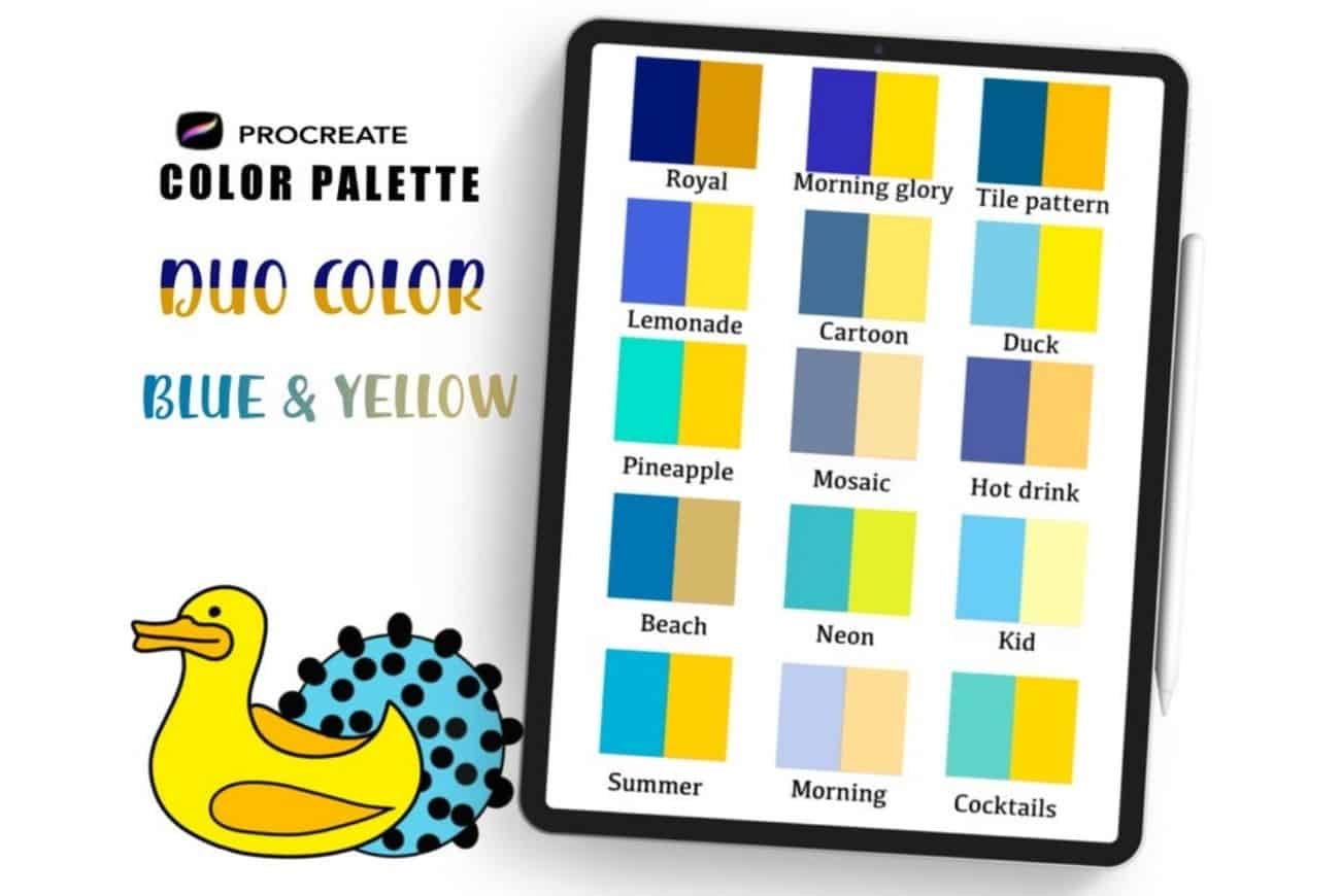 Procreate Two Tone Blue&Yellow Color Palette