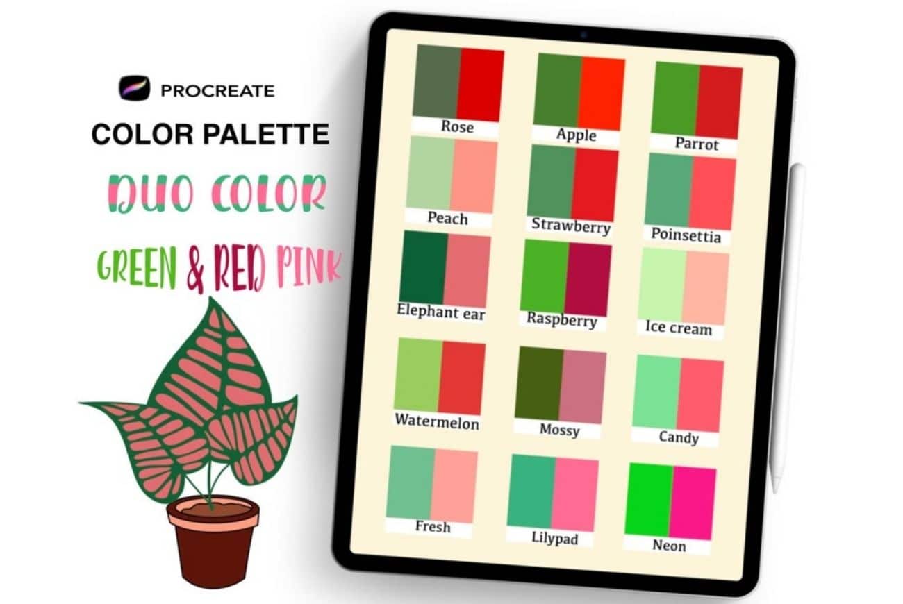 Procreate Green&Red Color Palette