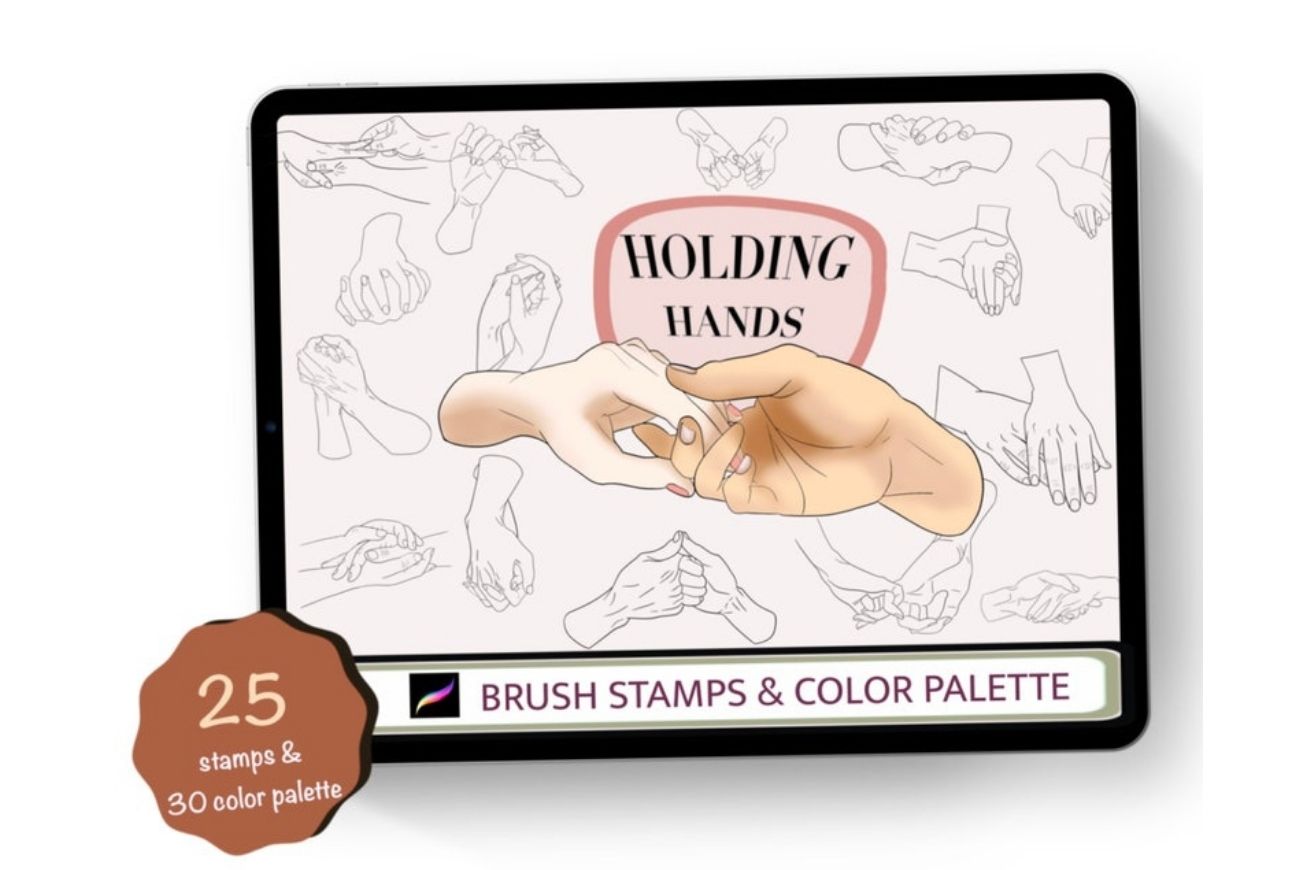 Procreate 25 Hands Brush Stamps