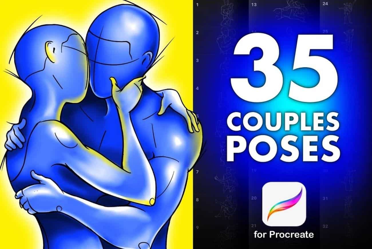 Procreate Couple Poses Anatomy Brushes