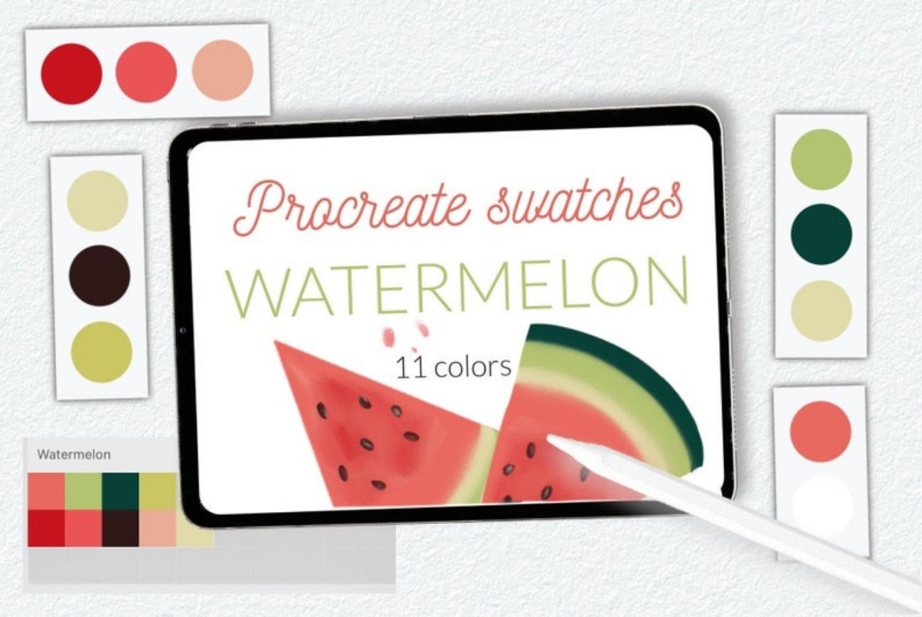 Watermelon Color Swathes for Procreate