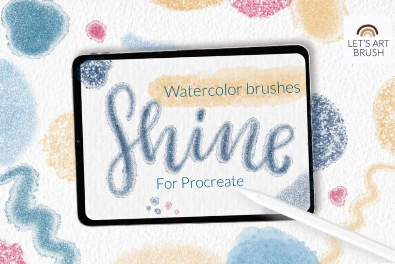 Shimmer Glitter Watercolor Brushes Procreate