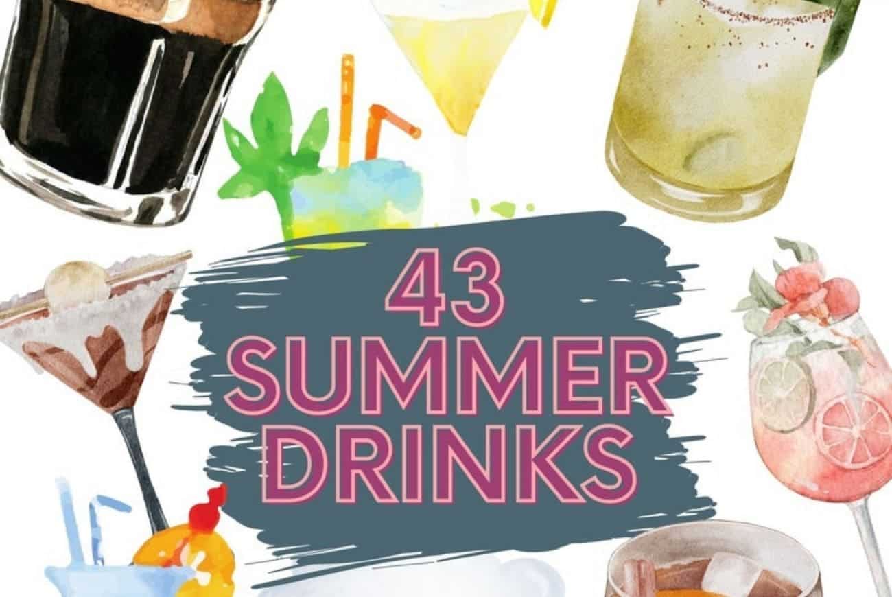 43 Summer Drinks Procreate Stamps