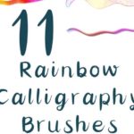 11 Rainbow Calligraphy Brushes for Procreate