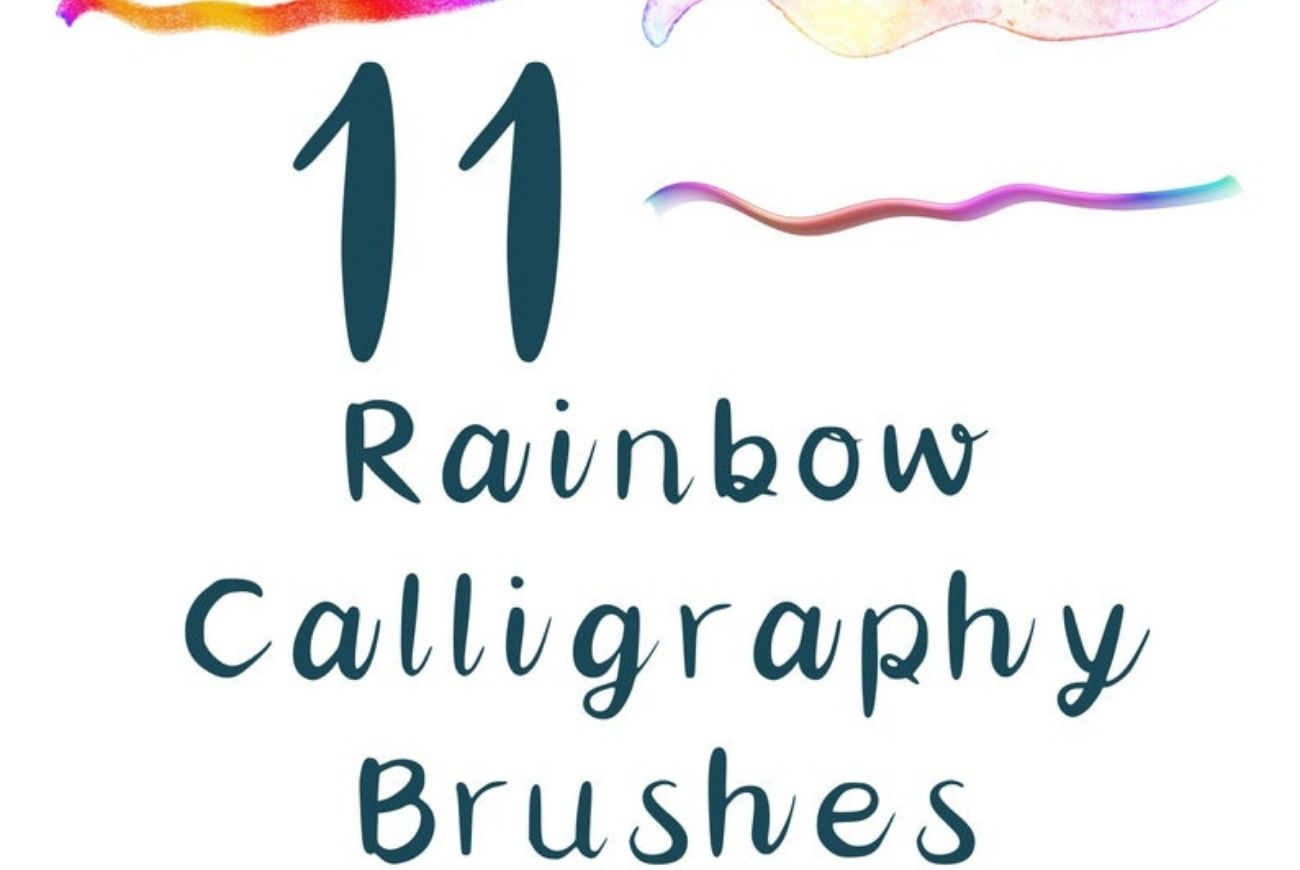 11 Rainbow Calligraphy Brushes for Procreate