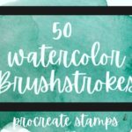50 Watercolor Brush Strokes Stamp Brushes