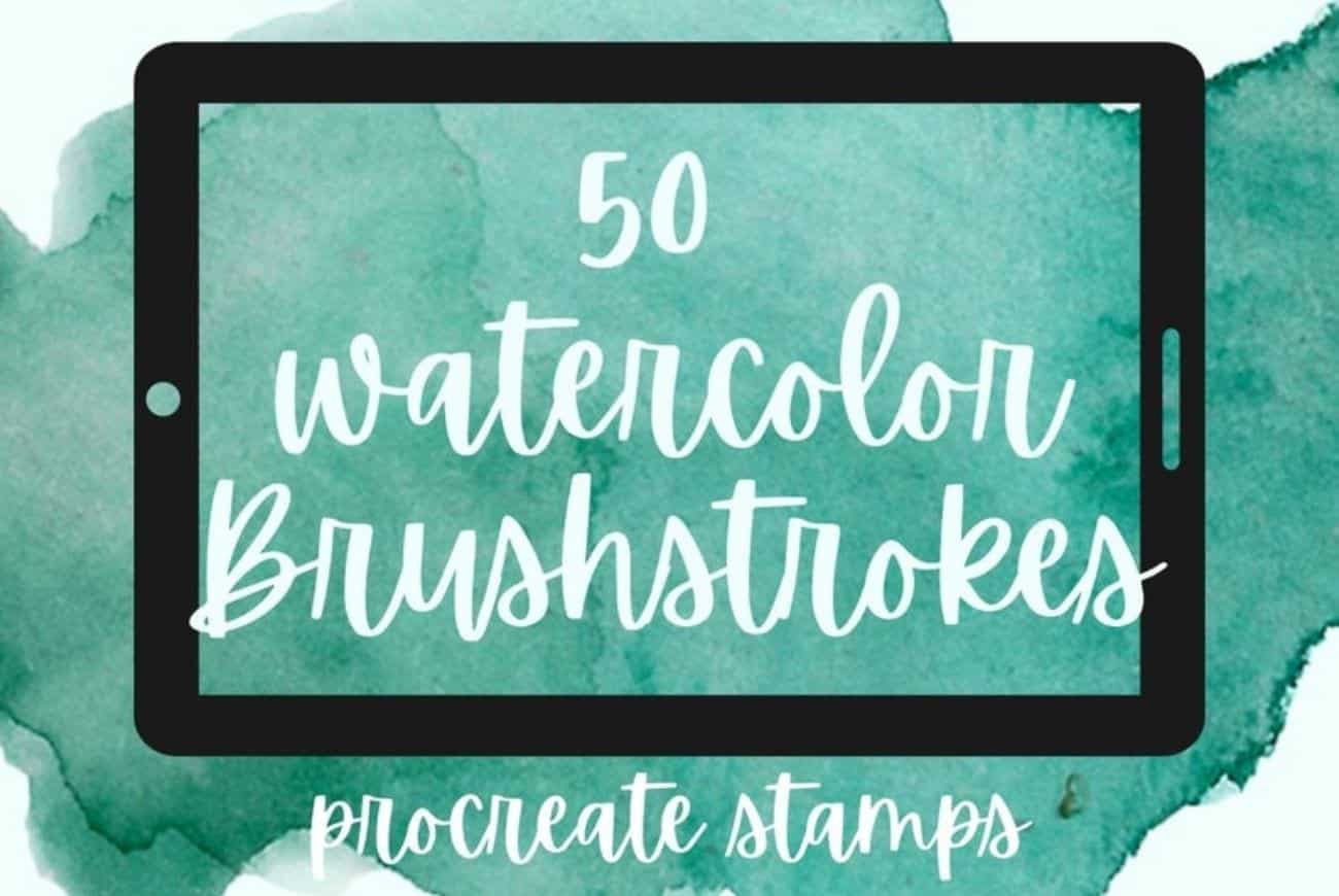 50 Watercolor Brush Strokes Procreate Stamp Brushes