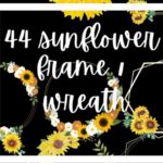 44 Sunflower Frame Procreate Stamps