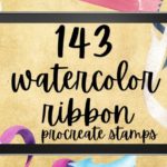 143 Watercolor Ribbon Procreate Stamps