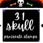 31 Halloween Skull Procreate Stamp Brushes