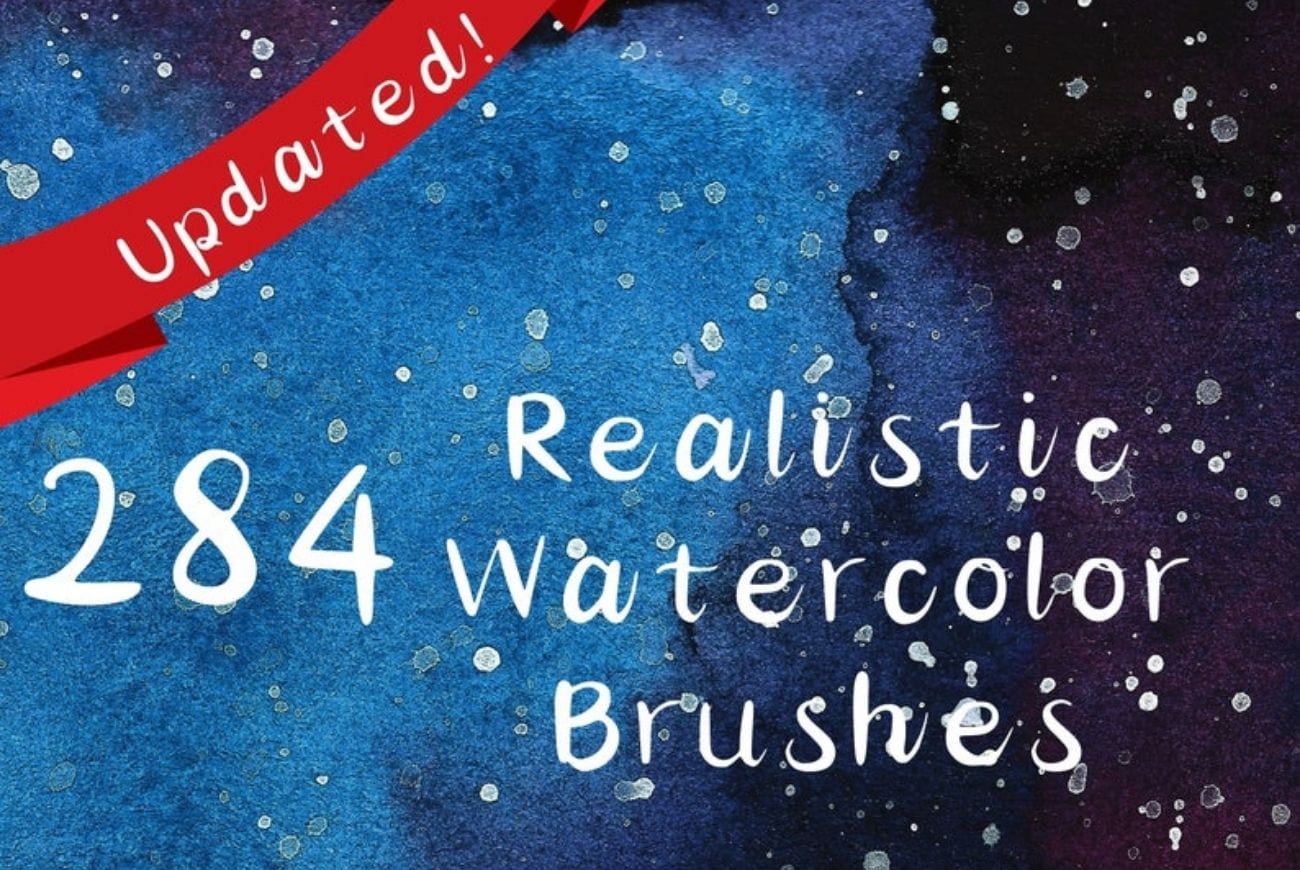 284 Realistic Watercolor Brushes Procreate