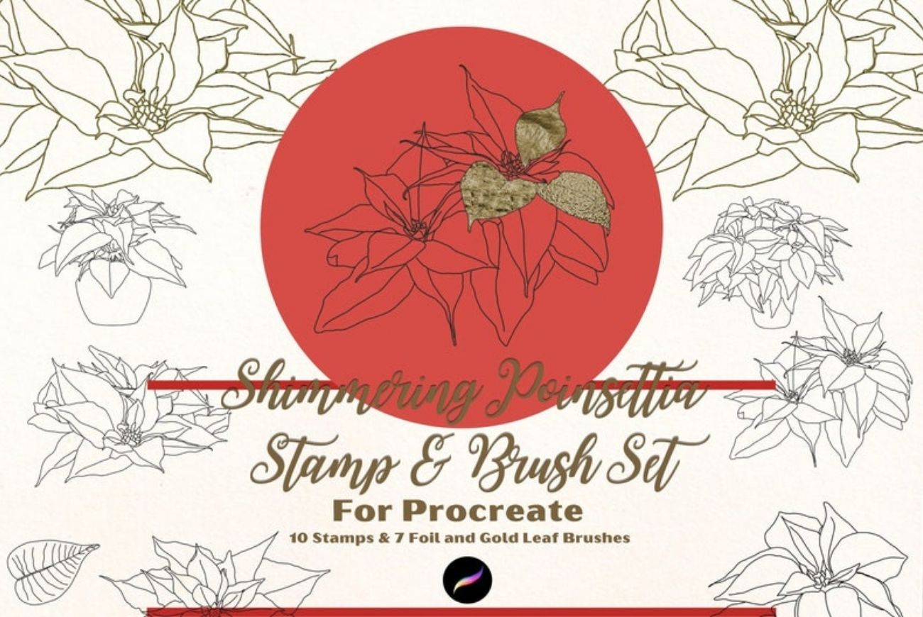 Shimmering Poinsettia Stamp & Texture Toolkit