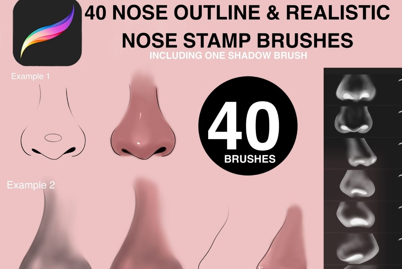 Procreate Realistic Nose Stamp Brushes