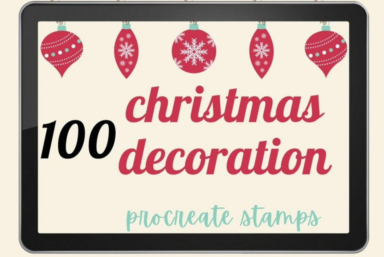 100 Christmas Decor Procreate Stamps