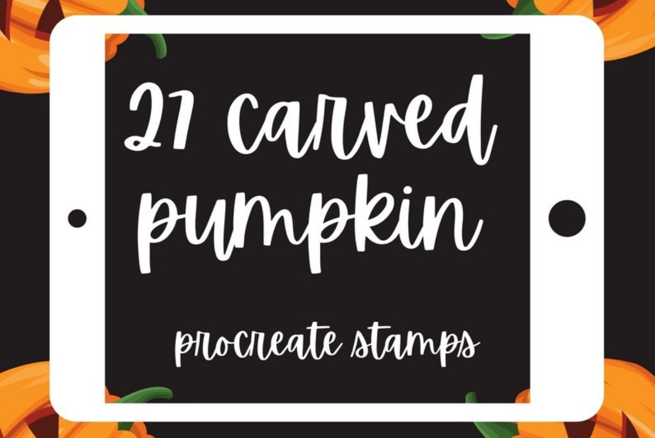 28 Carved Pumpkin Procreate Stamps Brushes