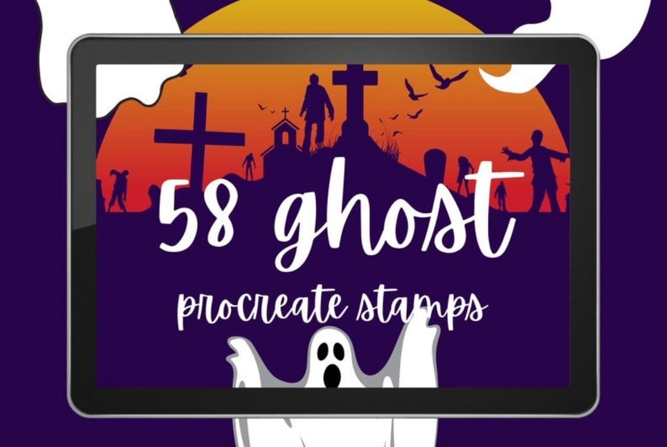 58 Ghost Ghoul Boo Procreate Stamps