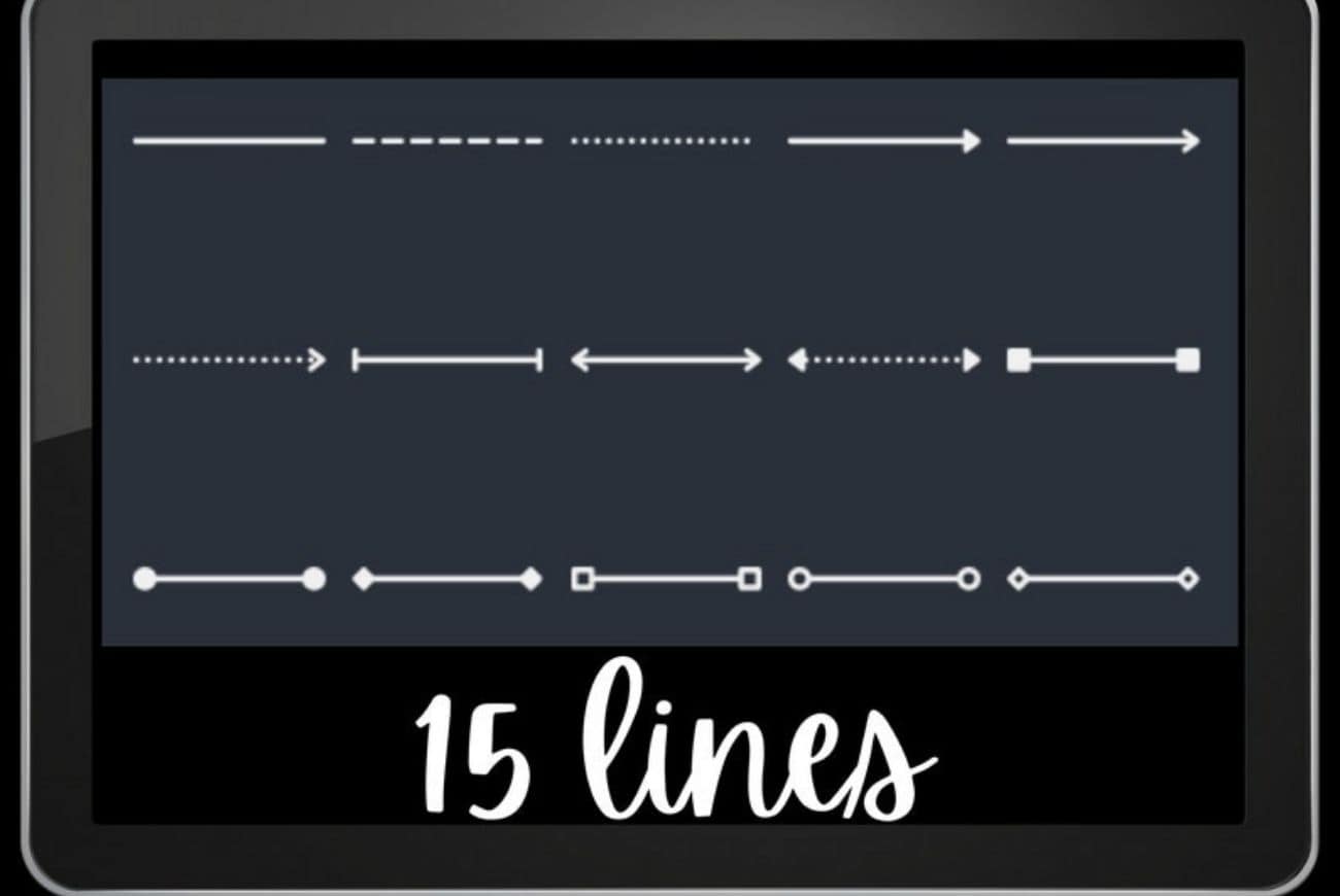 15 Lines Procreate Stamp Brushes