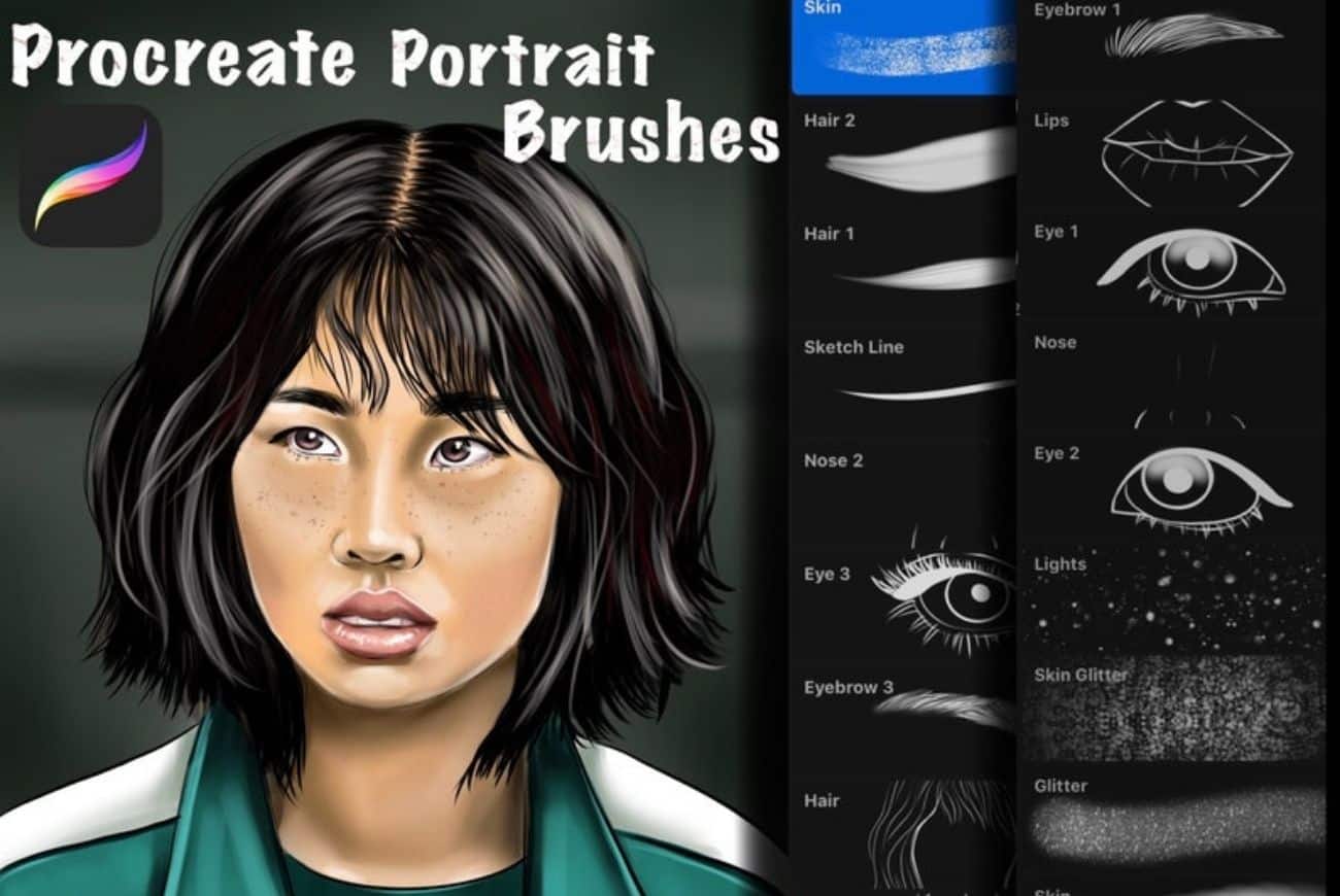 20 Procreate Portrait Brushes