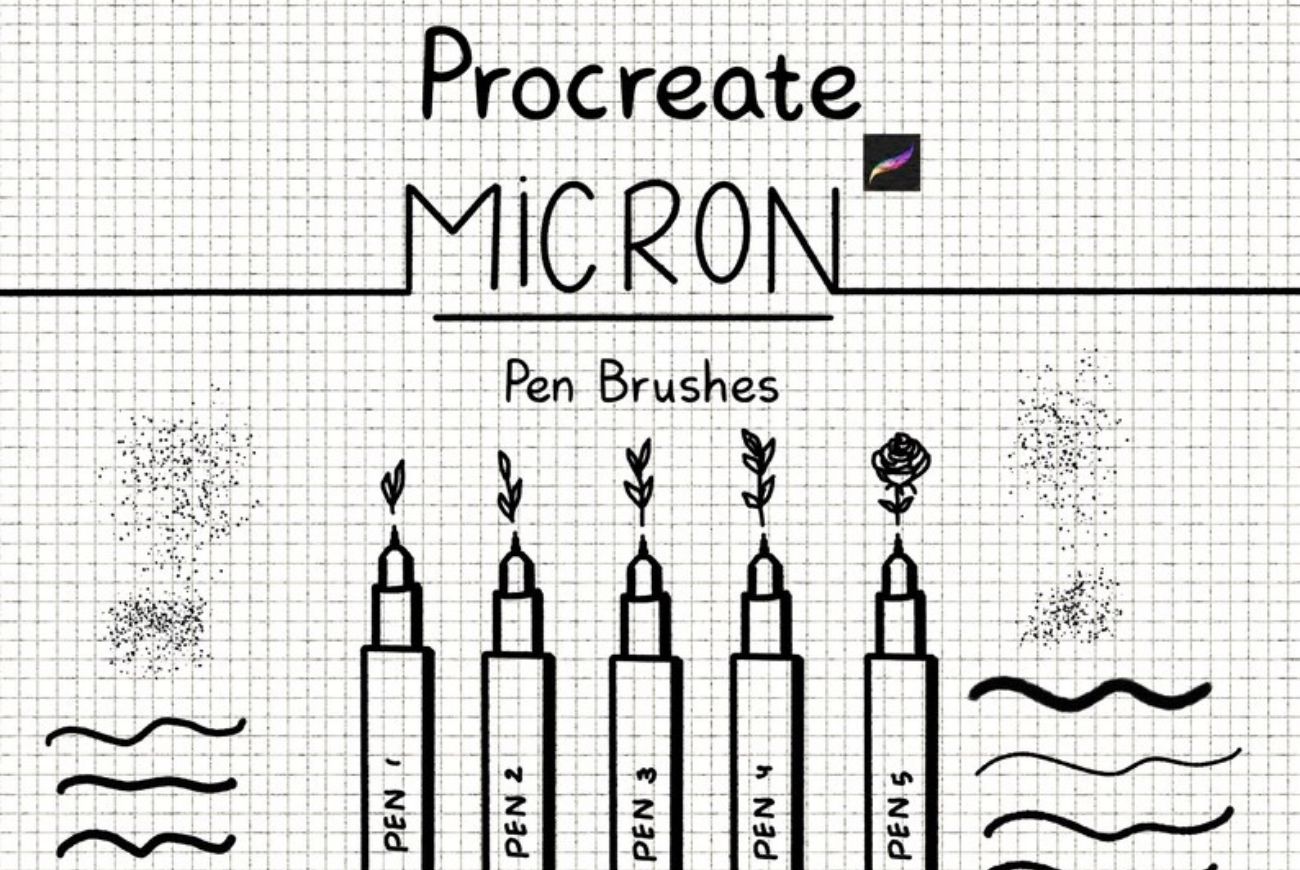 Procreate Micron Pen Stipple Inking Brushes