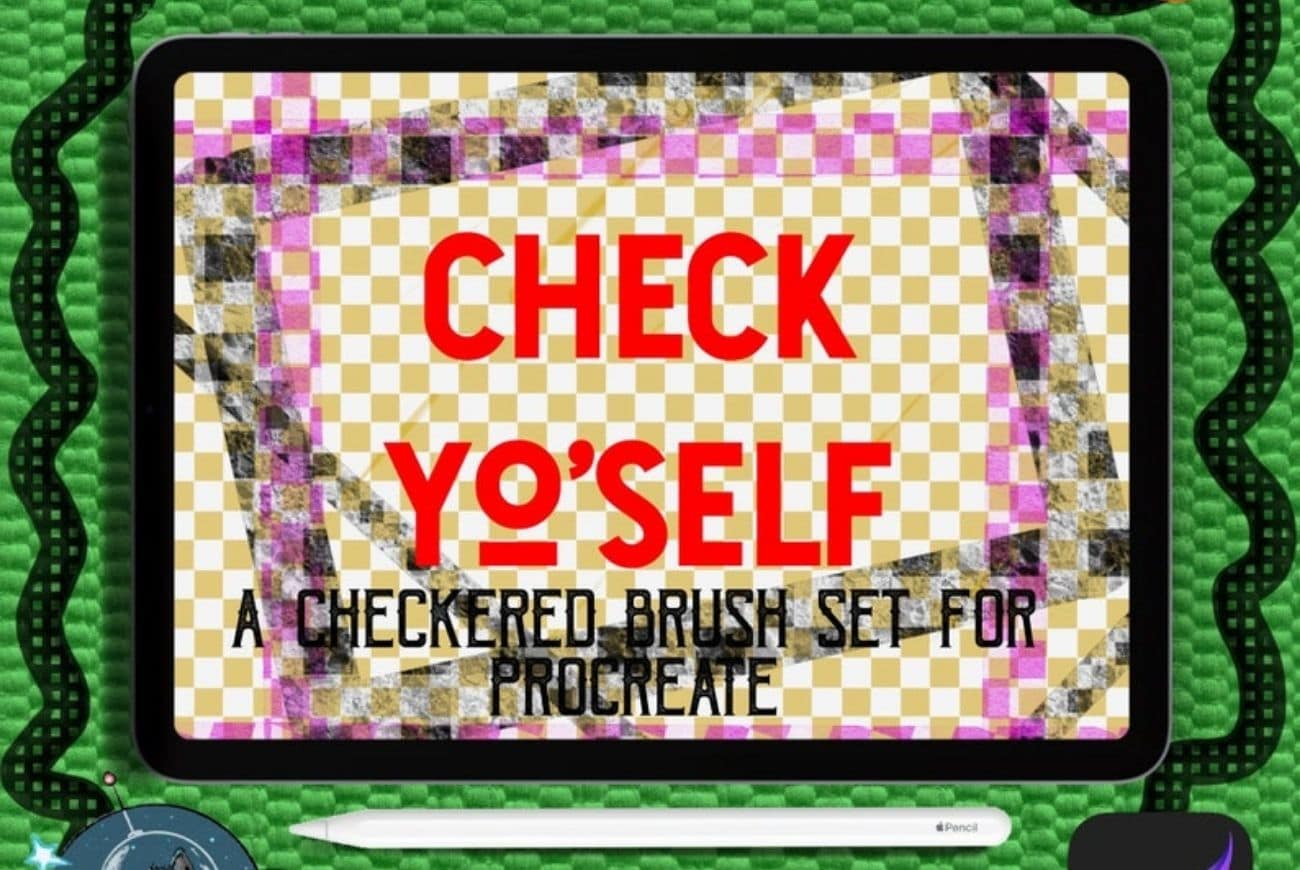 Check YoSelf Checkered Procreate Brush Set