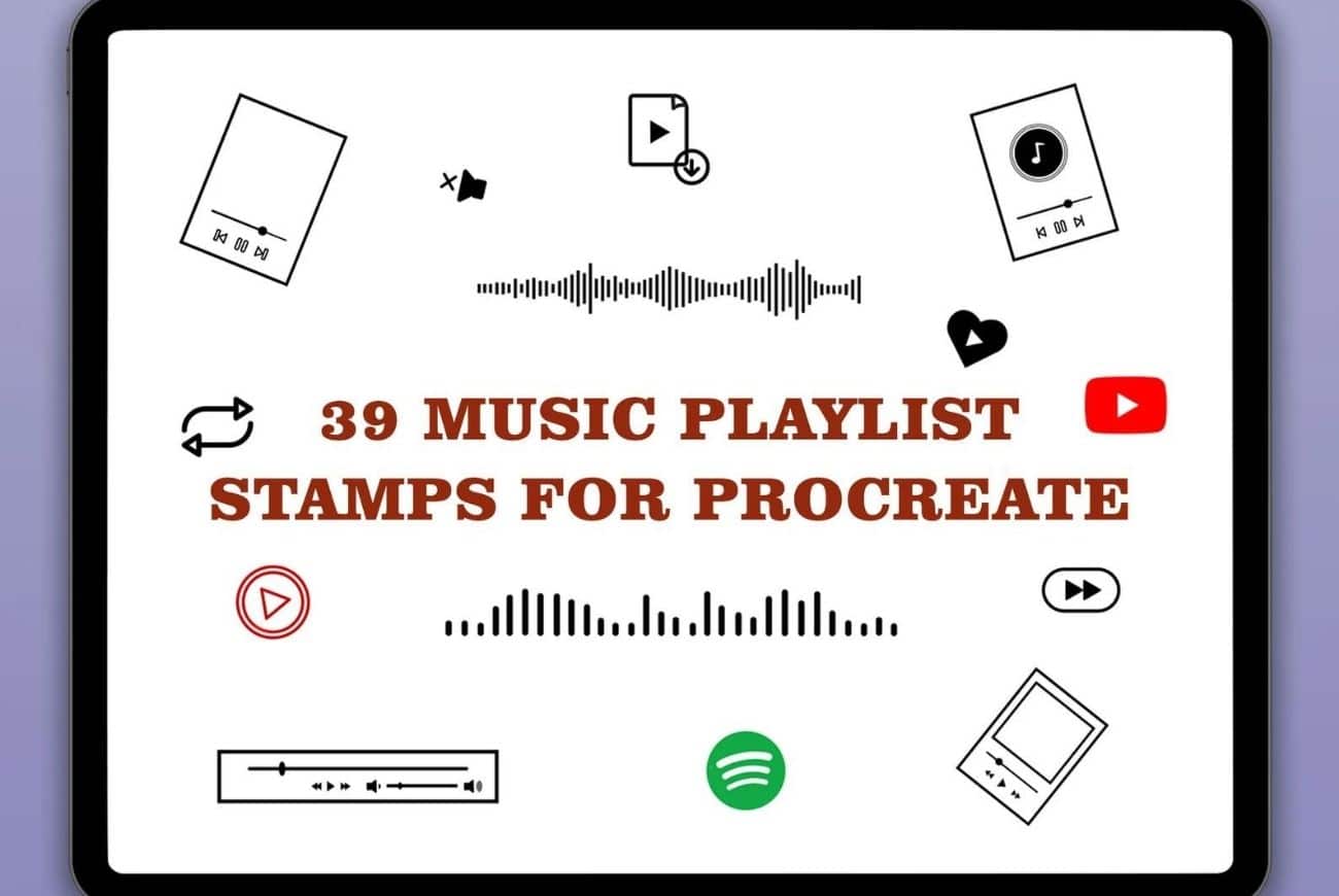 Procreate Music Playlist Stamps