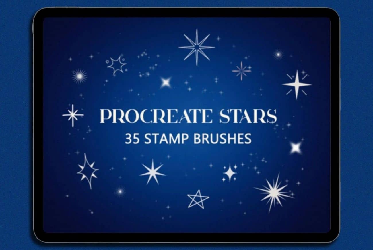 35 Procreate Star Stamp Brush Set