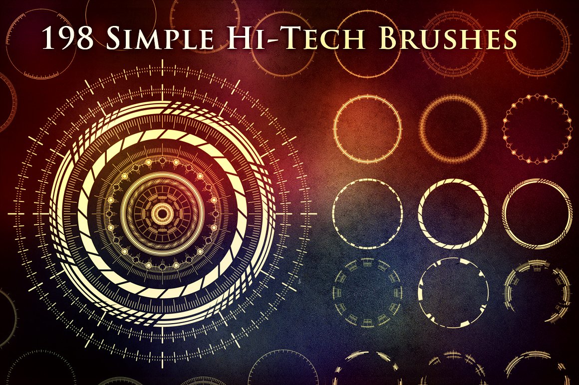 198 Simple Futuristic Circle Brushes