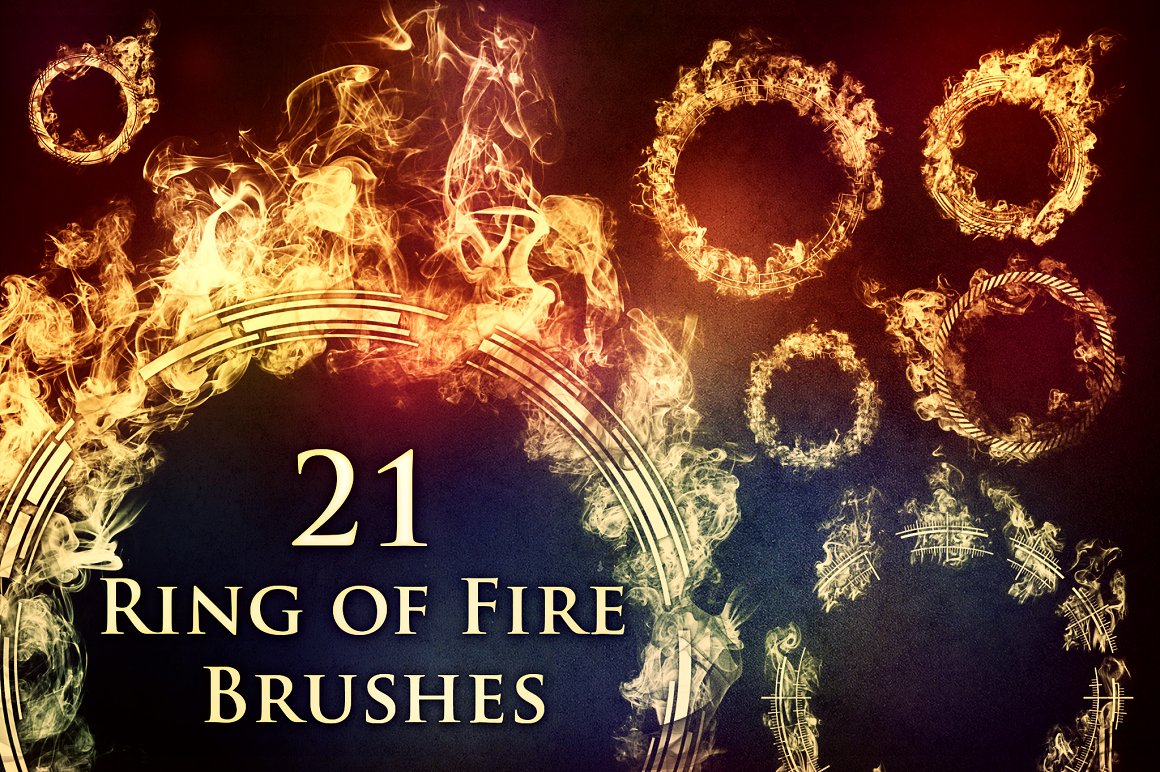 21 Ring Of Fire Procreate Brushes