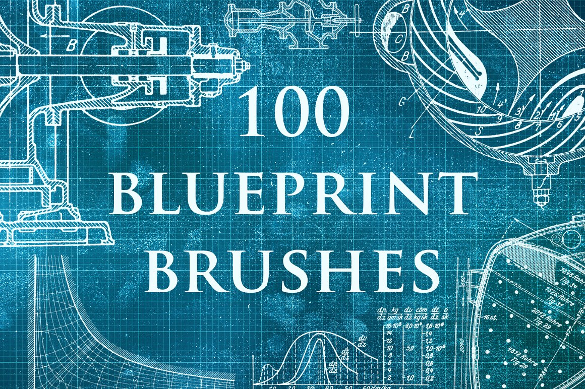 100 Blueprint Procreate Brushes