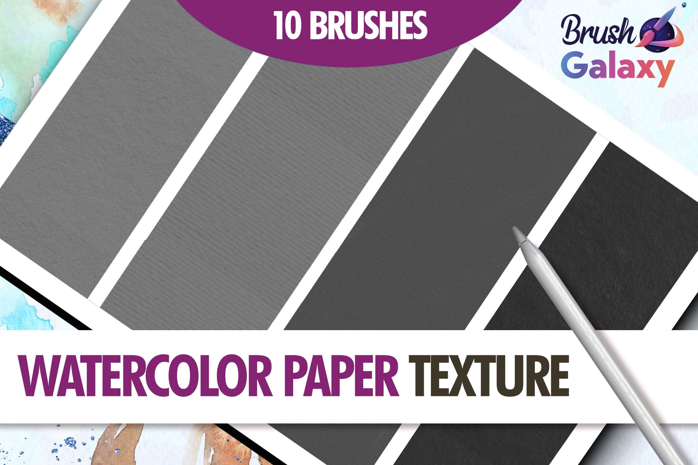 Watercolor Paper Texture Brush Set