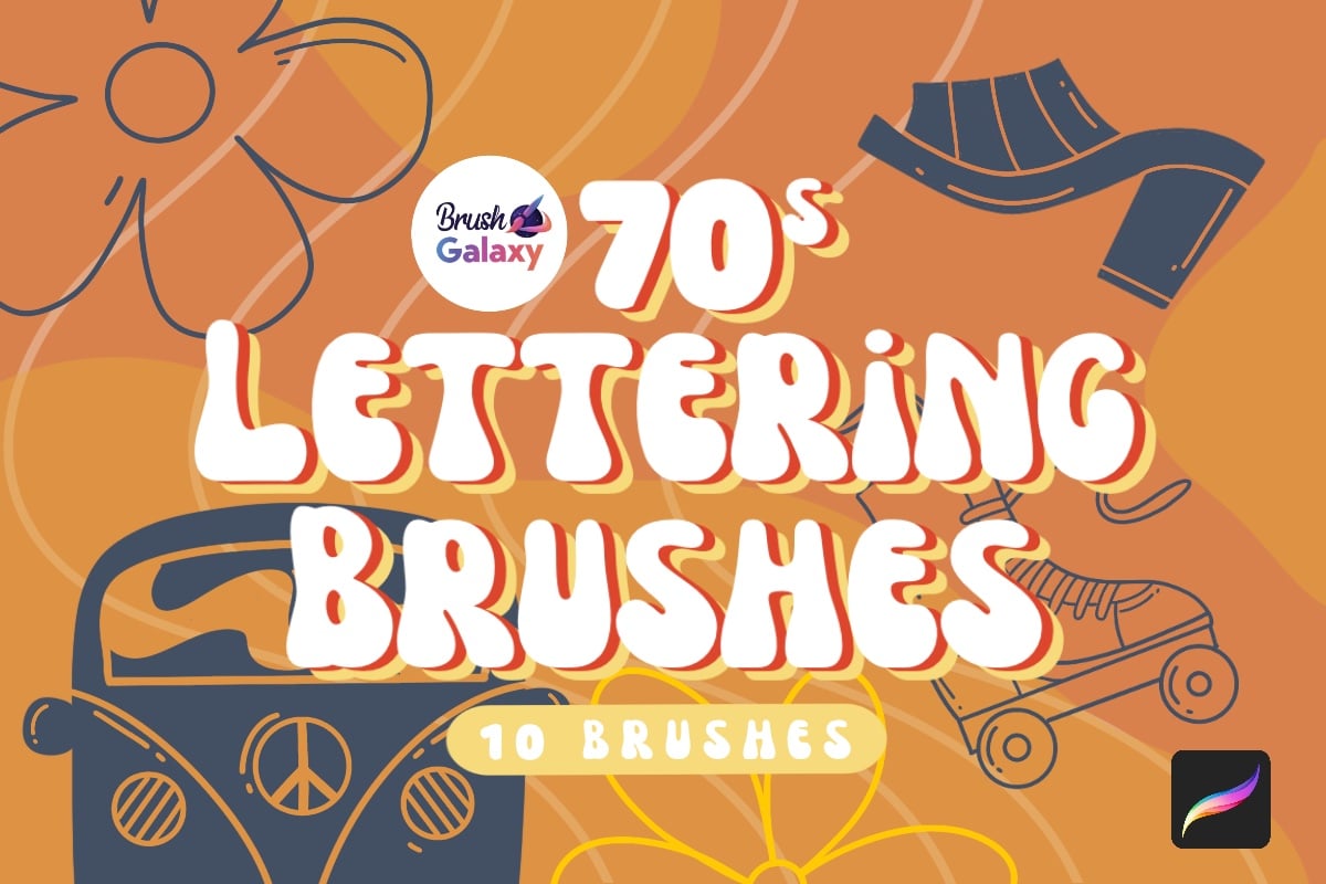 70’s Lettering Brush Set