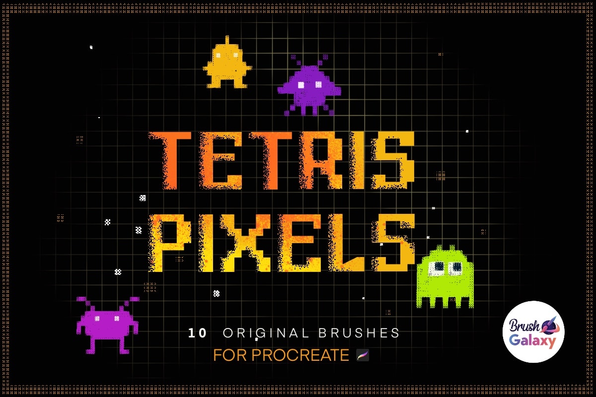 Tetris Pixels Brush Set