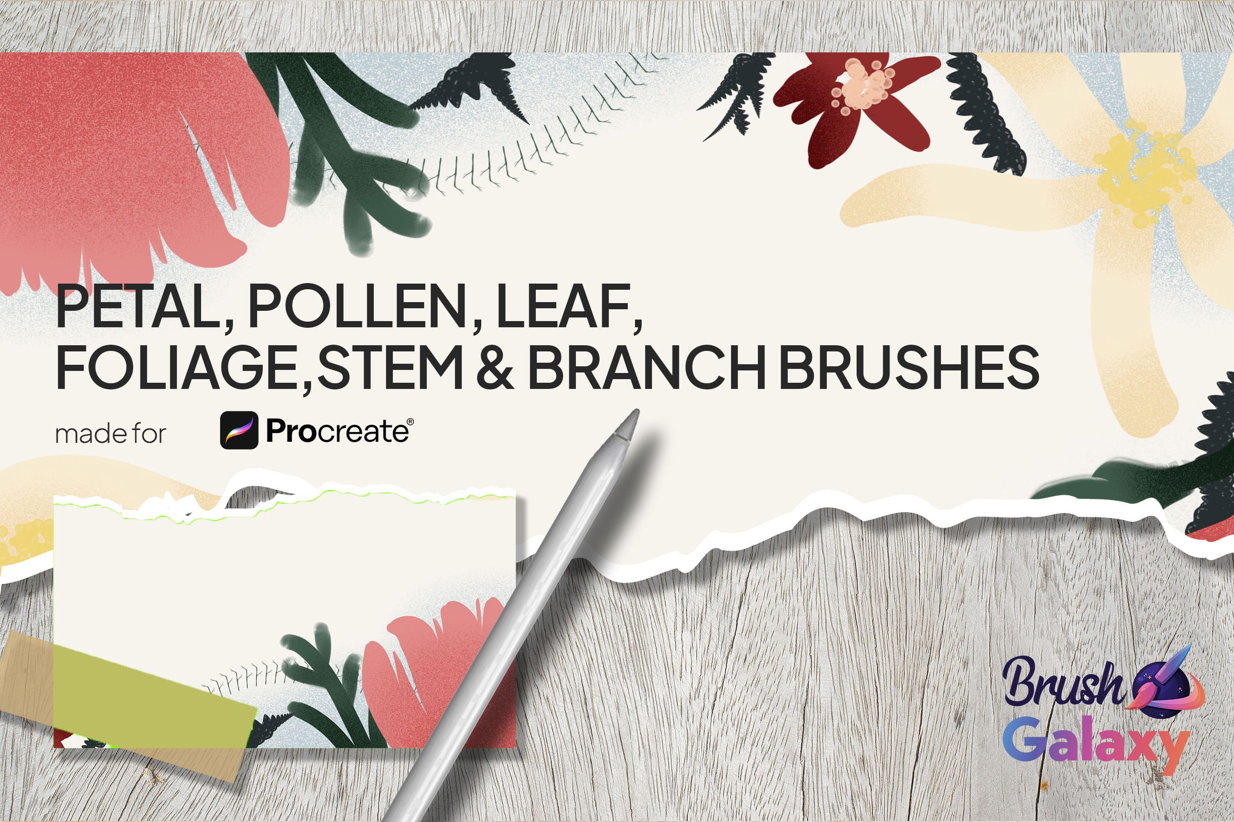 Petal, Pollen, Leaf, Foliage, Stem & Branch Brush Set Vol 2