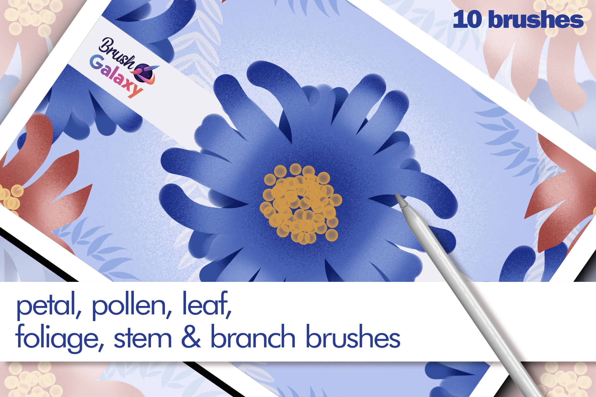 Petal, Pollen, Leaf, Foliage, Stem & Branch Brush Set Vol 4