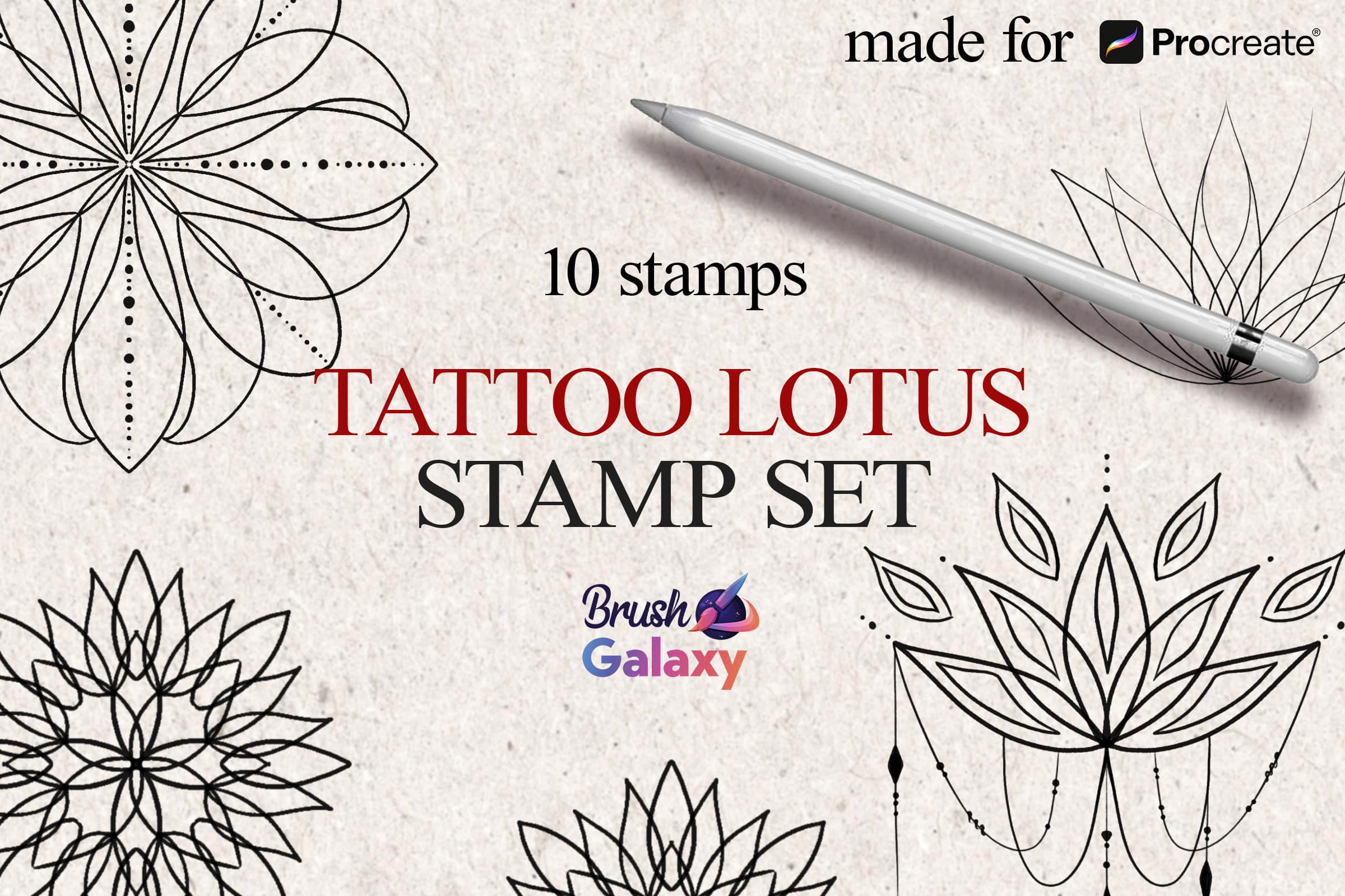 Tattoo Lotus Stamp Set Vol 2