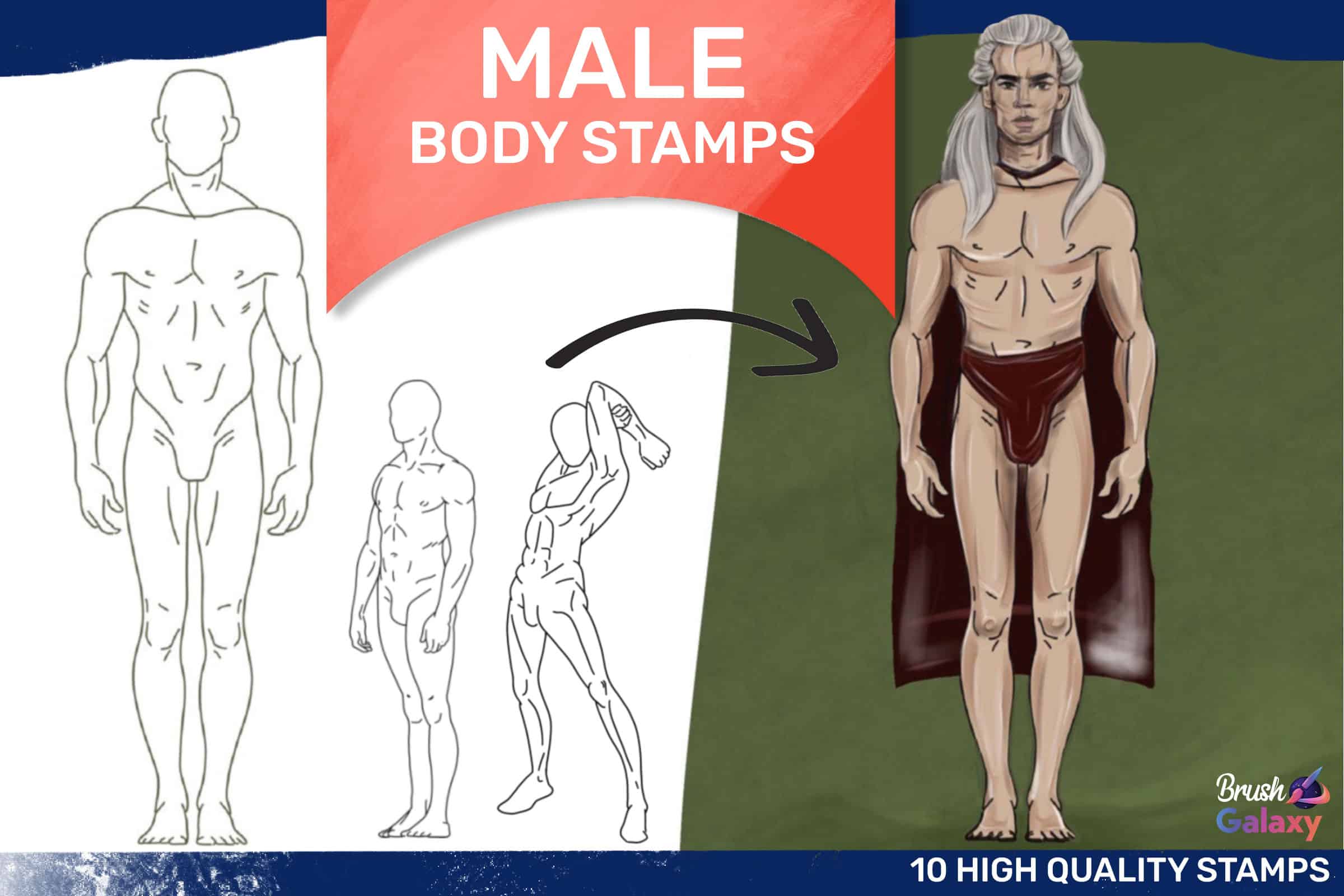 Male Body Stamp Set