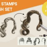 Hair Stamps Brush Set Vol 2
