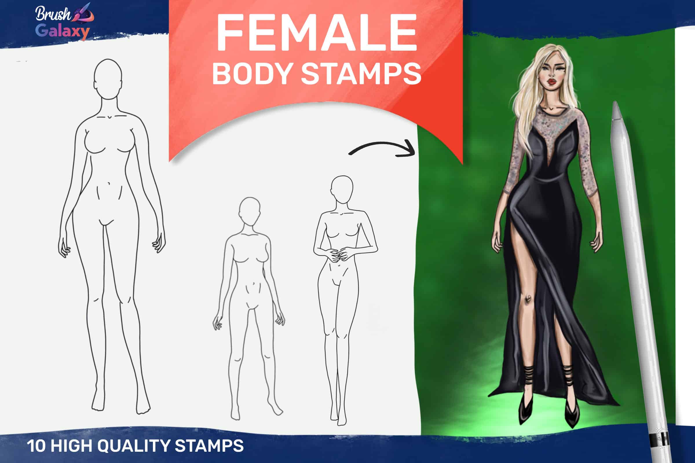 Female Body Stamp Set